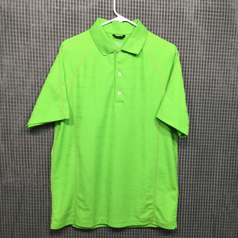 Zero Restriction Mens Polo Shirt Tour Series Golf Athletic Large Green Excellent